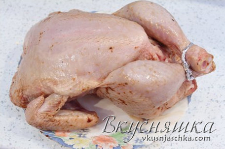 изображение Курица с солью целиком в духовке рецепт с фото